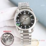 High Quality Replica OMEGA Railmaster Silver Strap Black Face Dial Silver Bezel Fashion Watch 38mm